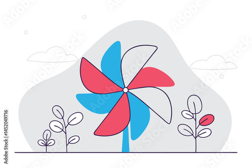 Petals arranged in a swirling motion like a soft pinwheel