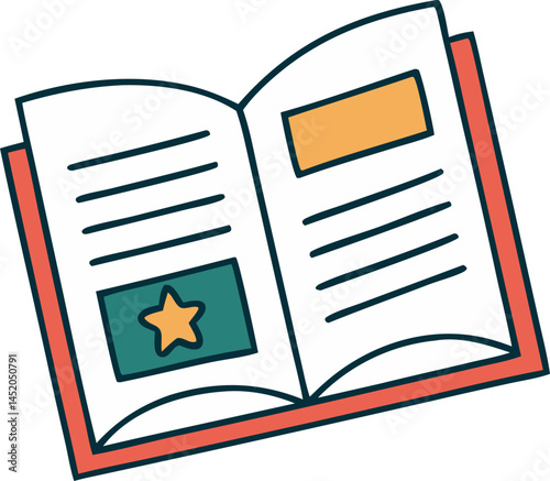 trendy book svg icon