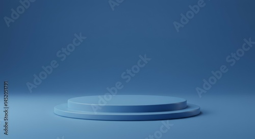 Minimalist Blue Two Tier Display Platform Background photo