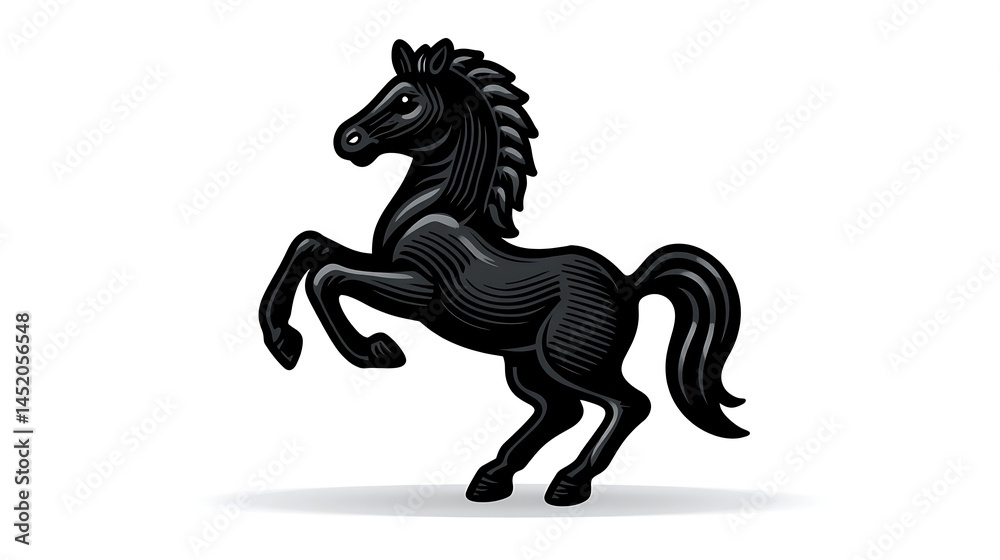 Fototapeta premium Majestic Black Stallion Elegant Horse Silhouette.