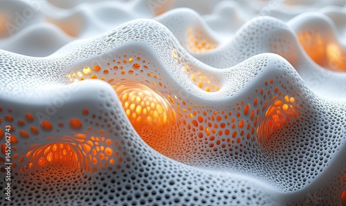 Abstract White Lava Orange Glow.