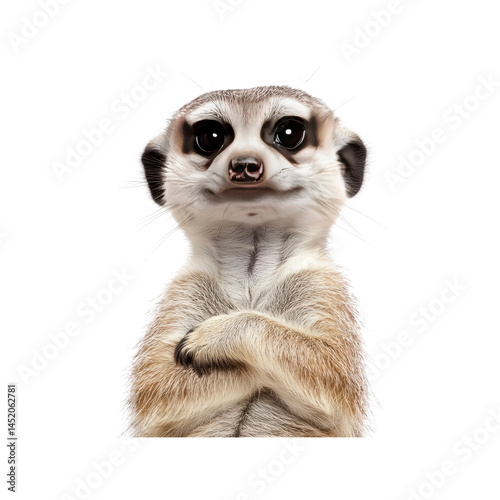 Confident Meerkat with Arms Crossed, Studio Shot