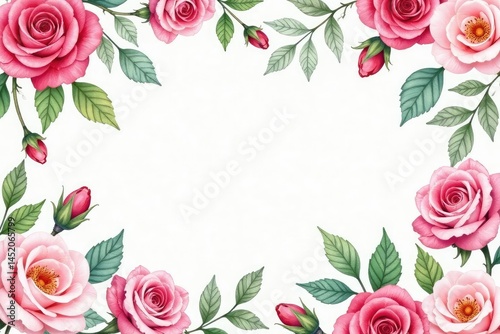 Delicate watercolor roses and leaves, repeating seamlessly , leaves, textile