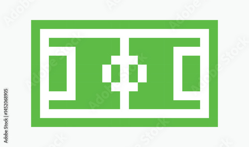 football field pixel art icon vector illustration.