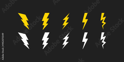 Lightning icon set. electric icon vector. power icon. energy sign
