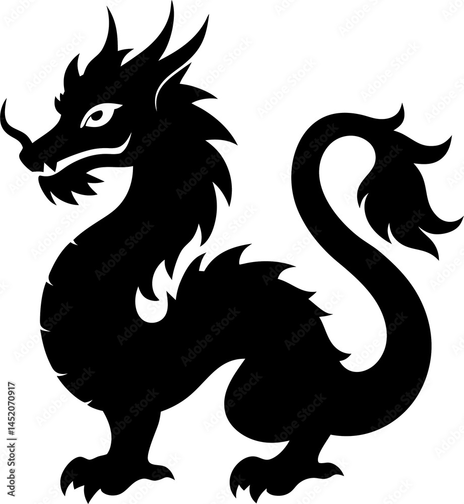 Obraz premium black and white dragon
