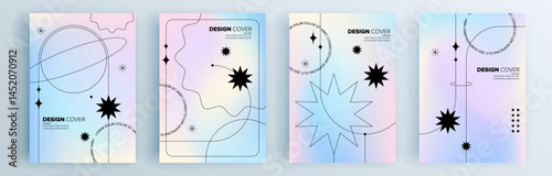 Modern abstract covers set, minimal covers design. Colorful geometric background, vector illustration.