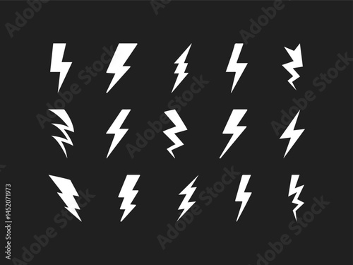 Lightning icon set. electric icon vector. power icon. energy sign