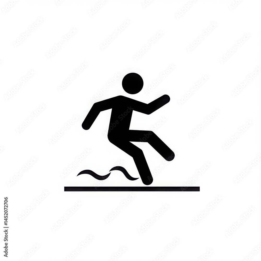 Slippery surface hazard sign symbol isolated on white background Slippery surface hazard sign symbol isolated on white background