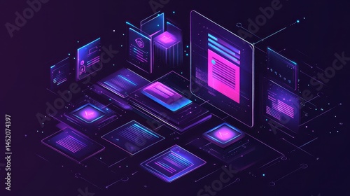 Illustrate metadata tagging and taxonomy structures with an image depicting the application of these concepts to digital files, showcasing organized data for efficient retrieval and management. photo