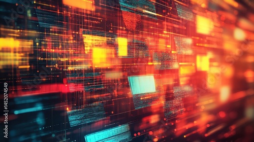 Illustrate metadata tagging and taxonomy structures with an image depicting the application of these concepts to digital files, showcasing organized data for efficient retrieval and management. photo