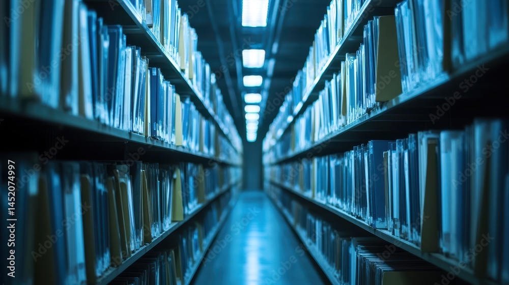 Fototapeta premium Illustrate metadata tagging and taxonomy structures with an image depicting the application of these concepts to digital files, showcasing organized data for efficient retrieval and management.