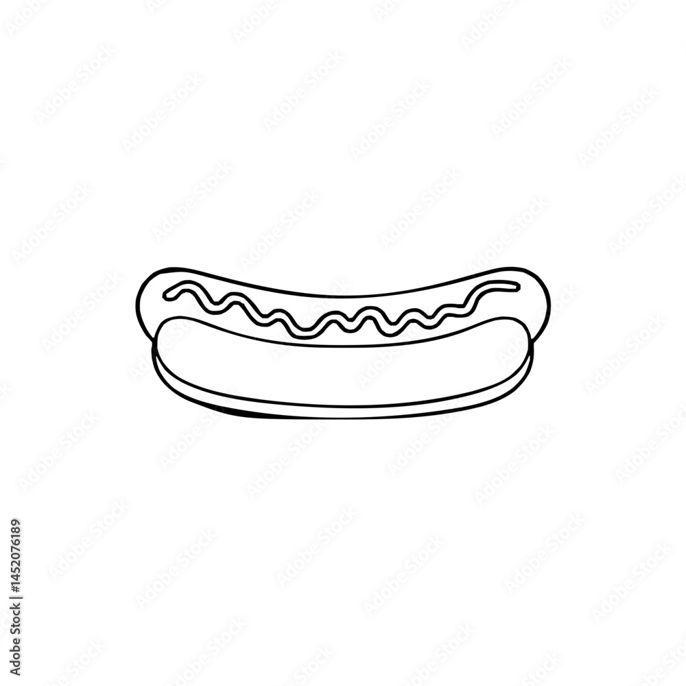 Minimalist Hotdog Illustration Minimalist Hotdog Illustration