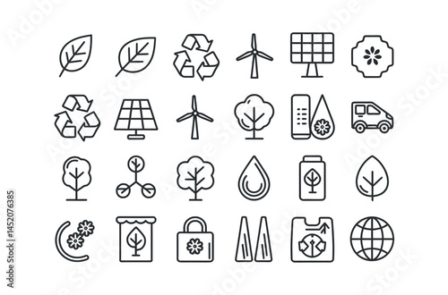 Clean Energy and Sustainable Living Icons