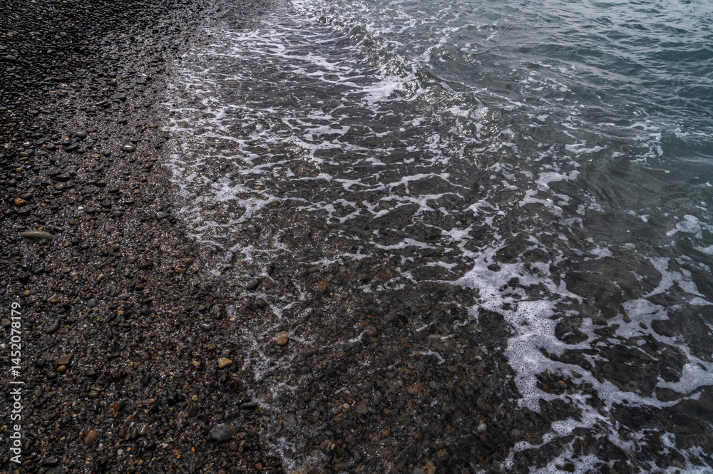 Water sea beach. Nature river wave. Ocean stone coast.