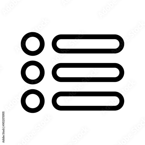 Bulleted List Icon Representing Menu Options or Sequential Items
