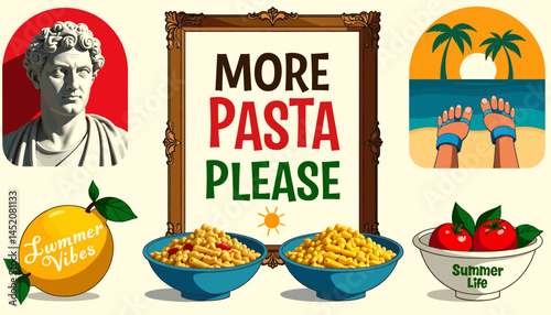 More_Pasta_Please-Summer_Vibes-Roman_Art-Food_Illustration-Fun_Design