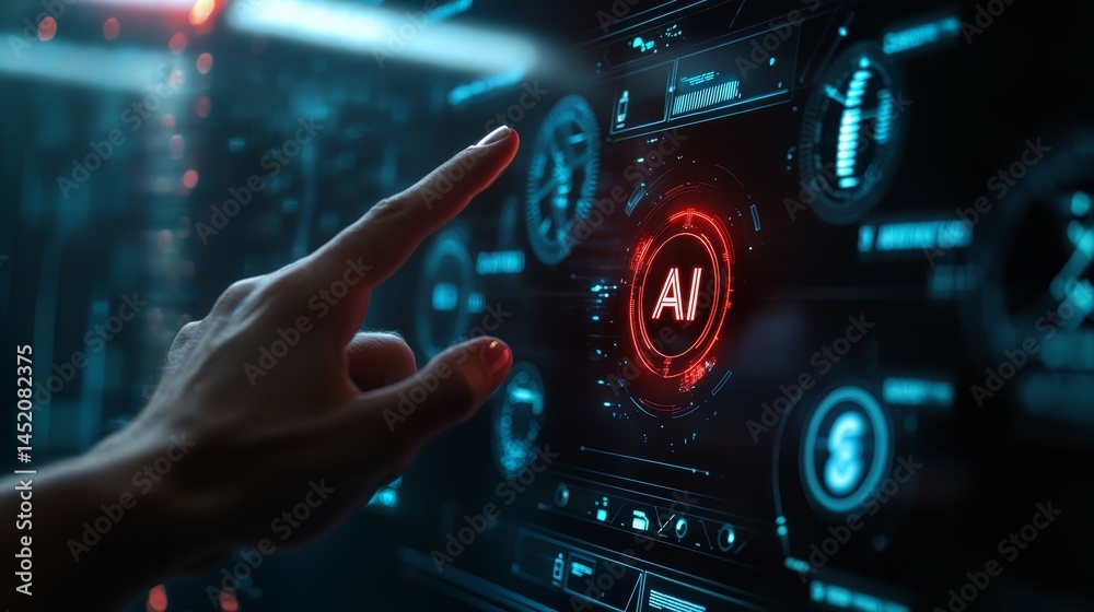 AI Technology Interface: Futuristic Digital Dashboard AI Technology Interface: Futuristic Digital Dashboard