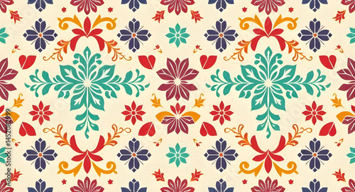 seamless pattern with embroidery pattern