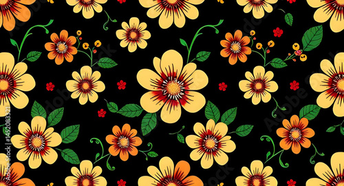 seamless pattern with embroidery pattern