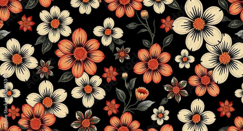 seamless pattern with embroidery pattern