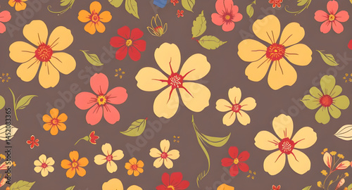 seamless pattern with embroidery pattern
