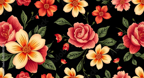 seamless pattern with embroidery pattern