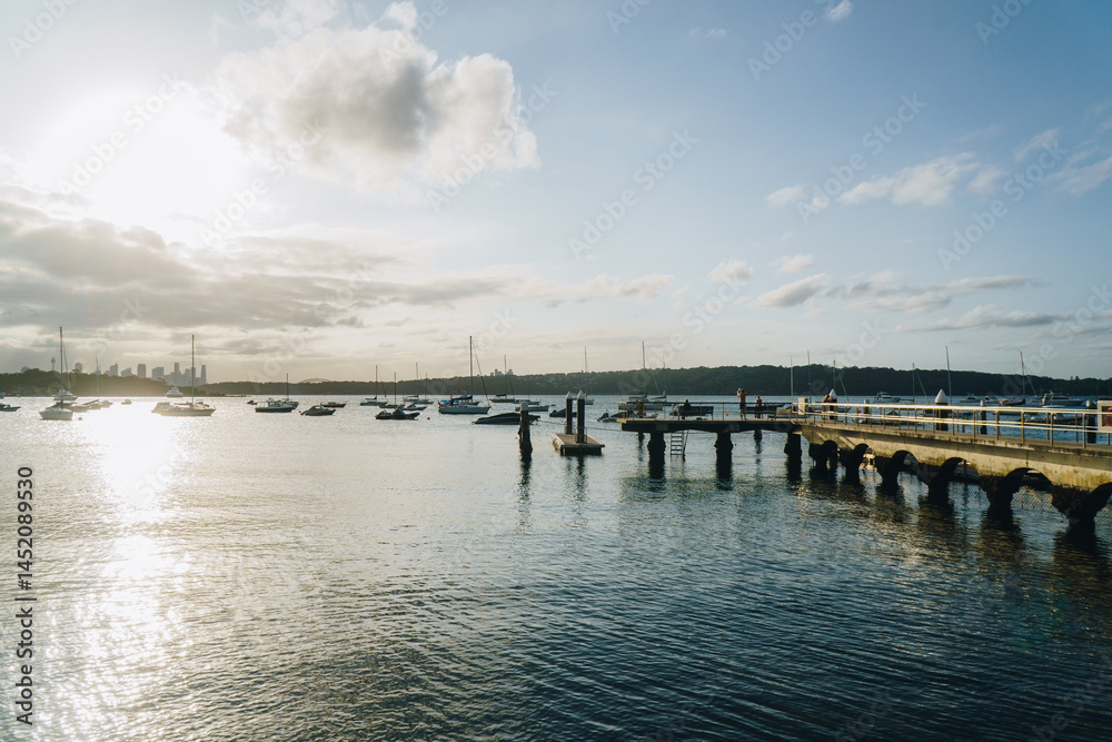 Gibsons Beach jetty around sunset at Watsons Bay, Sydney, NSW, Australia Gibsons Beach jetty around sunset at Watsons Bay, Sydney, NSW, Australia