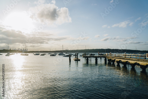 Gibsons Beach jetty around sunset at Watsons Bay, Sydney, NSW, Australia
