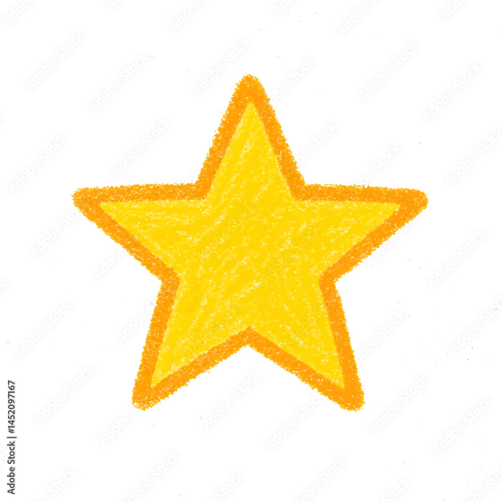 Obraz premium Bright Yellow Star Drawing on White Background 