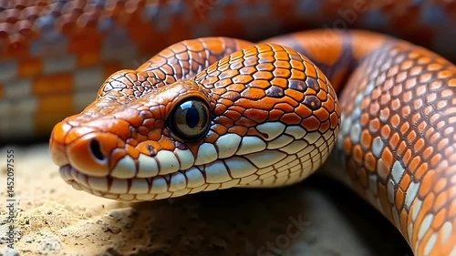 close up of a venomous snake flicking its tongue in a jungle. World Snake Day, Animation Motion Graphic Video 