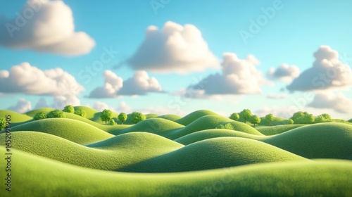 green field and blue sky