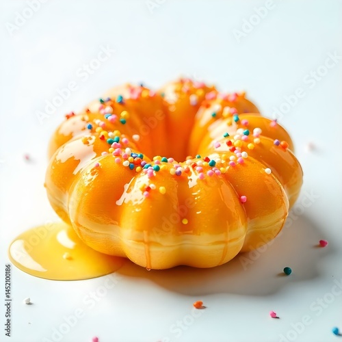 Struffoli coated in a rich caramel sauce and topped with sea salt flakes