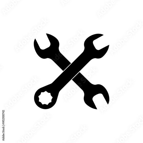 Illustration of crossed wrenches tool repair service maintenance equipment