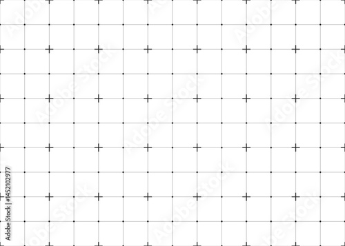Abstract grid background with squares, lines, and dots. Black grid for motion graphics, VFX tracking markers, and video effects. Vector
