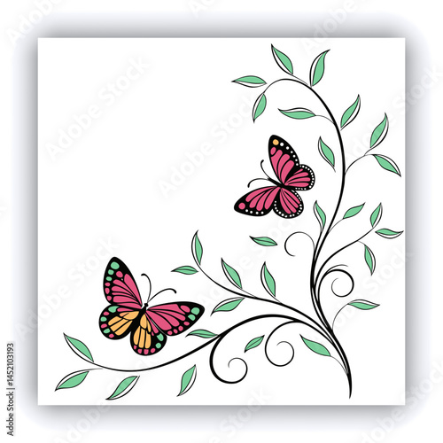 spring floral border for card pastel flowers with butterflies wildflower wreath design png transparent background collection garden flowers botanic Wedding floral design pattern