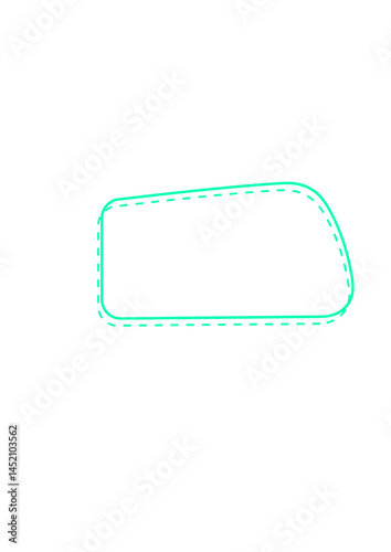 Rectangular text frame, highlighter, die,