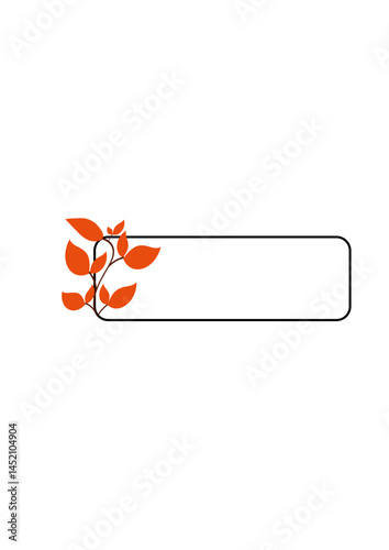 Rectangular frame for text, highlighter, die, autumn frame, yellow leaves
