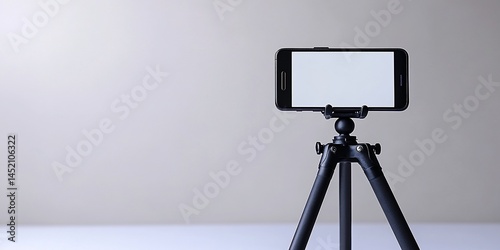 Phone rests on a tripod