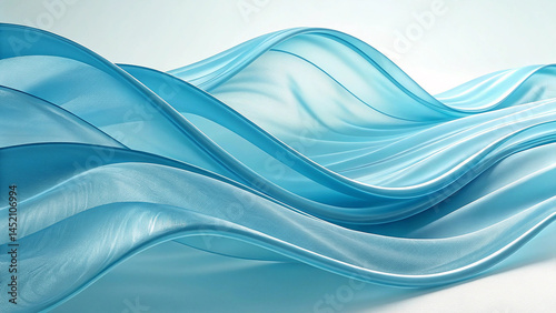 Surreal Ocean Waves Flowing Like Fabric with Smooth Undulations, Contrasting Against a Background of Traditional Sea Waves with Whitecaps, Creating a Dreamlike and Artistic Interpretation