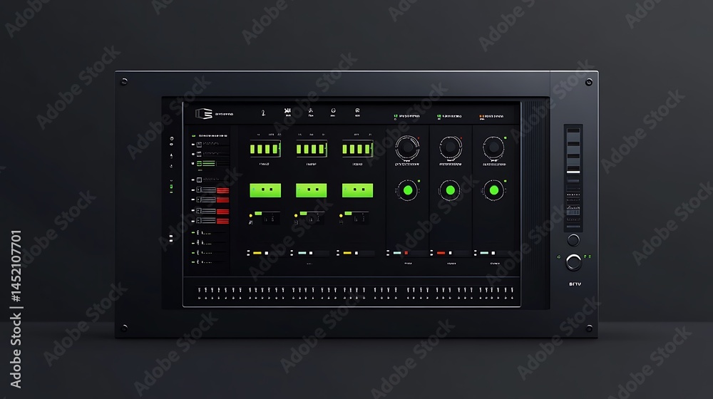 Dark Control Panel Interface. Dark Control Panel Interface.