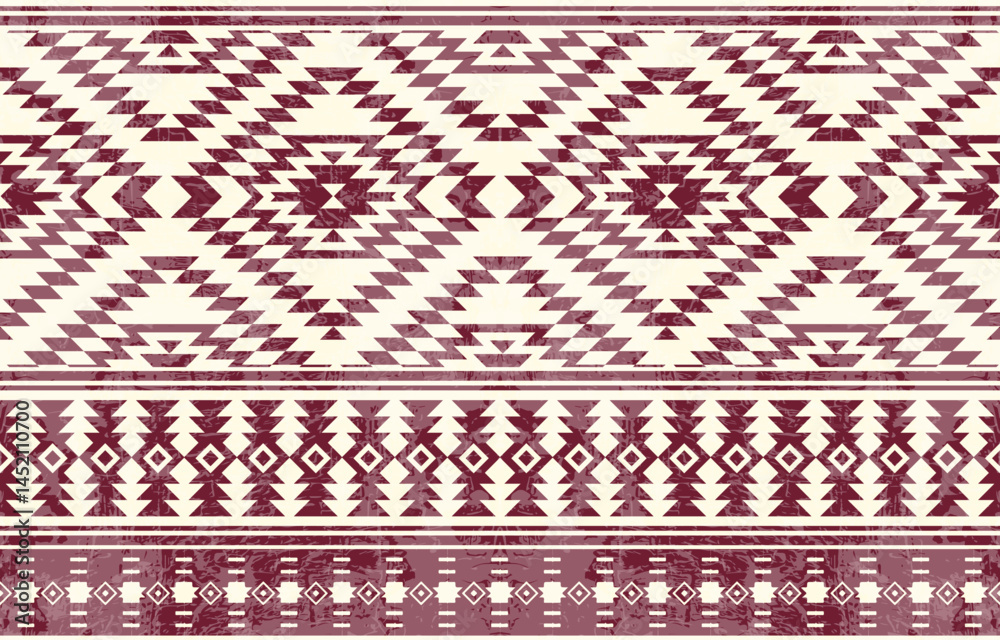 Native pattern american tribal indian ornament pattern geometric ethnic textile texture tribal aztec pattern navajo mexican fabric seamless Vector decoration fashion