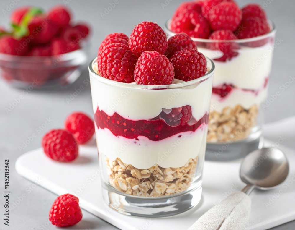 Layered Raspberry Yogurt Parfait Layered Raspberry Yogurt Parfait