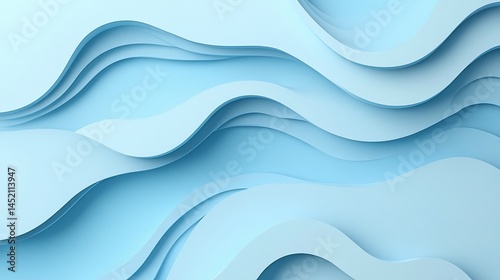 Serene babyblue layered waves cascade gently