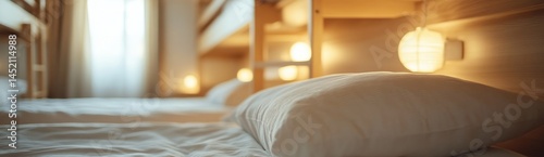 Cozy hostel bed in a shared room