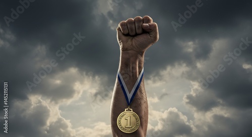 Triumphant Athlete A Gold Medal Victory Against the Odds
