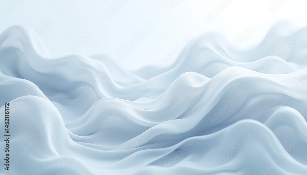 Obraz premium Abstract white waves background smooth silk texture elegant design modern wallpaper light backdrop soft surface