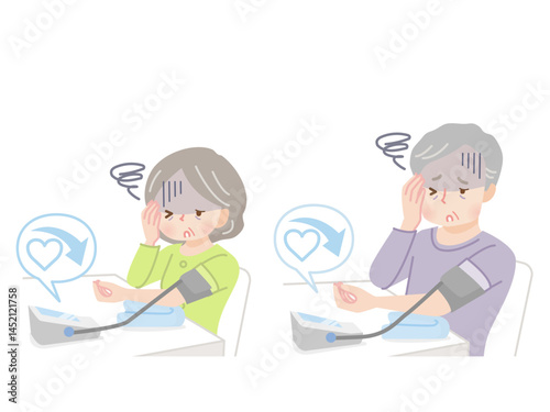 血圧を測るシニア夫婦_低血圧