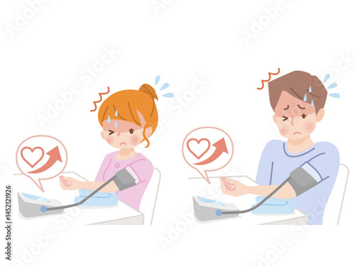 血圧を測る若い夫婦_高血圧
