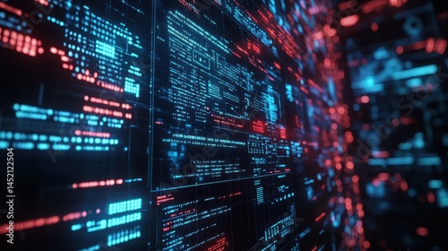 Showcase machine learning for data classification with an image featuring algorithms sorting and categorizing digital data, emphasizing the role of AI in organizing complex datasets efficiently. photo